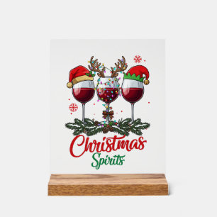Weihnachts-Geister-Weingläser Rentier-Geweihe Pi Acrylschild