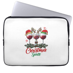 Weihnachts-Geister-Weingläser Rentier-Geweihe Tann Laptopschutzhülle