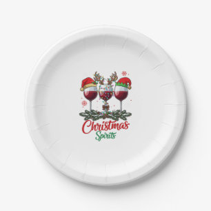 Weihnachts-Geister-Weingläser Rentier-Geweihe Tann Pappteller