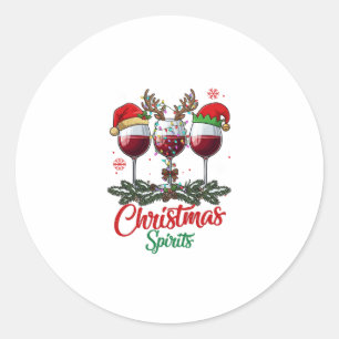Weihnachts-Geister-Weingläser Rentier-Geweihe Tann Runder Aufkleber