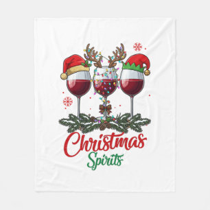 Weihnachts-Geister-Weingläser Rentiere Geweihe Pi Fleecedecke
