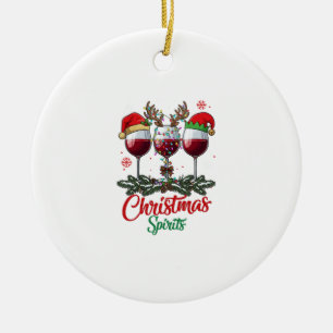 Weihnachts-Geister Weingläser Rentiere Geweihe Pi Keramik Ornament