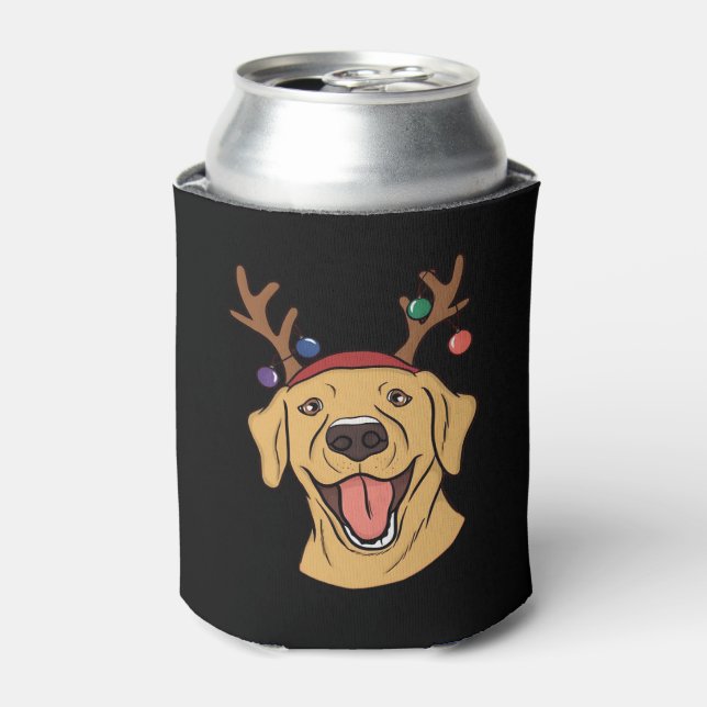 Weihnachts-Gelbe Labrador Tri-mixe T - Shirt Dosenkühler (Kanne Vorderseite)
