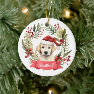 Weihnachts-GelbLab Personalisierte Keramik Ornamen Ornament