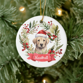 Weihnachts-GelbLab Personalisierte Keramik Ornamen Ornament