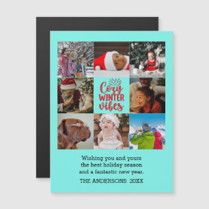 Weihnachts gemütliche Winter Vibes Familie Foto Co Magnetkarte