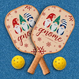 Weihnachts-Genom für die Feiertage Schneeflocken Pickleball Schläger