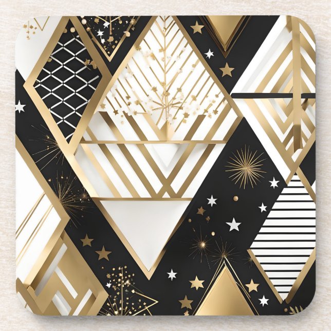 Weihnachts-Geometrie-Formen-Untersetzer Getränkeuntersetzer (Vorderseite)