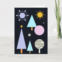 Weihnachts-Geometrischer Urlaubswald – Moderne Win