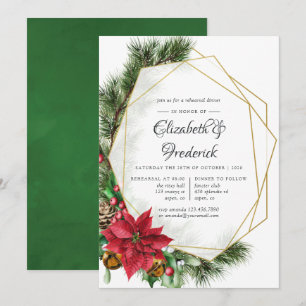 Weihnachts Geometrisches Hochzeitessen Probe Einladung