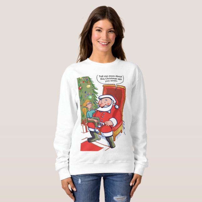 Weihnachts-Geschäftspartner Frauen weißes Sweatshi Sweatshirt (Vorne ganz)