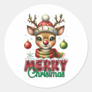 Weihnachts-Geschenk Frohe Weihnachtsfeier Runder Aufkleber