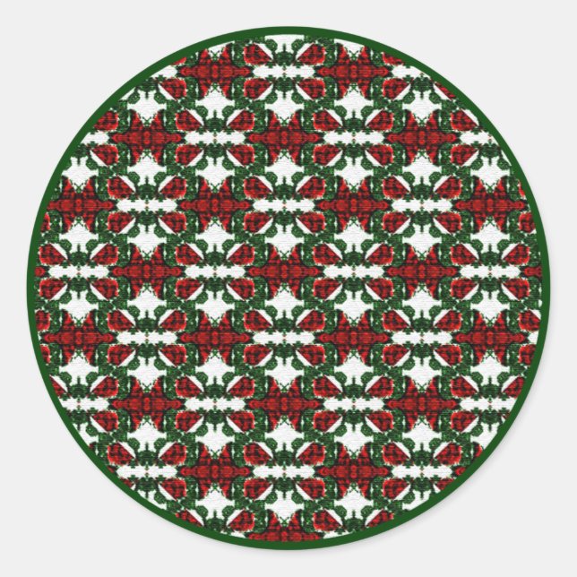 Weihnachts-Geschenk-Muster Runder Aufkleber (Vorderseite)