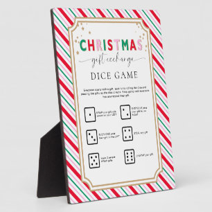 Weihnachts-Geschenk tauschen Würfel Spielzeichen Fotoplatte