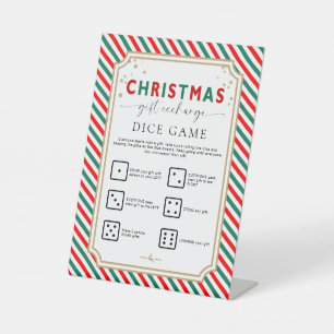 Weihnachts-Geschenk tauschen Würfel Spielzeichen Sockelschild