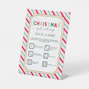 Weihnachts-Geschenk tauschen Würfel Spielzeichen Sockelschild