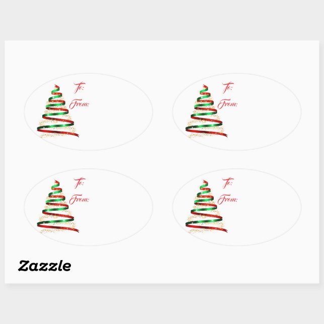 Weihnachts-Geschenkanhänger-Aufkleber Ovaler Aufkleber (Blatt)