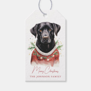 Weihnachts-Geschenkanhänger Schwarzer Labrador Geschenkanhänger