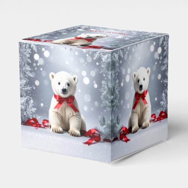 Weihnachts-Geschenkbox mit Eisbär Geschenkschachtel (Vorderseite)