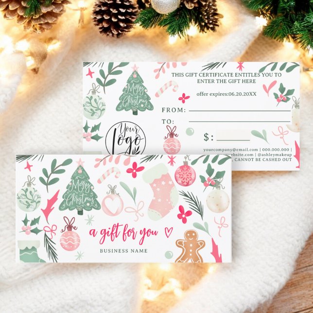 Weihnachts-Geschenkgutschein (Festive whimsical Christmas logo gift certificate)