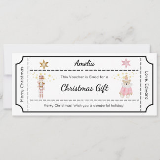 Weihnachts-Geschenkgutschein, Feiertags-Grußkarte Einladung