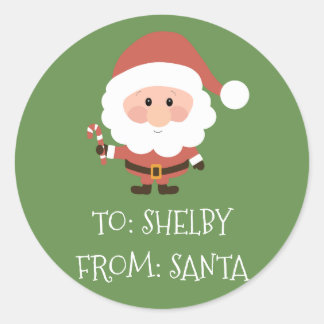 Weihnachts Geschenksticker vom Weihnachtsmann Runder Aufkleber