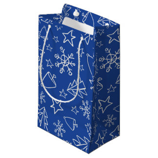 Weihnachts-Geschenktasche in dunkelblau Kleine Geschenktüte