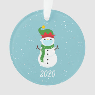 Weihnachts-Gesicht Maske Snowman 2020 Quarantine Ornament
