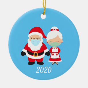 Weihnachts-Gesicht Maske Weihnachten und Frau Clau Keramik Ornament