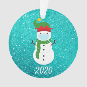 Weihnachts-Gesichtsmaske Schneemann 2020 Quarantän Ornament