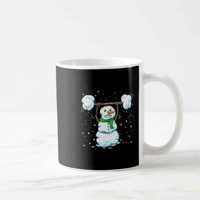 Weihnachts-Gewichtheber-Schneemann-Shirt Lustiger  Kaffeetasse (Rechts)