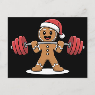 Weihnachts-Gewürzkuchen-Krafttraining-Gymnastik-We Feiertagspostkarte