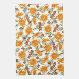 Weihnachts-Gewürzorange Zimt und Anise Geschirrtuch