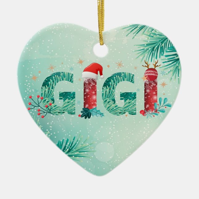 Weihnachts-Gigi-Ornament Keramik Ornament (Vorne)