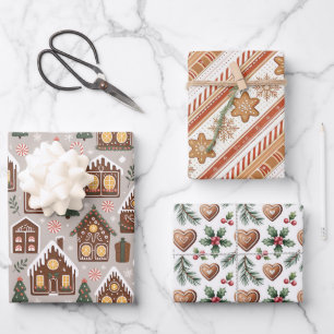Weihnachts-Ginger-Bread-Kekse Geschenkpapier Set