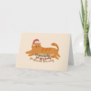 Weihnachts-Ginger-Katze Wortspiel: Ginger All the Karte