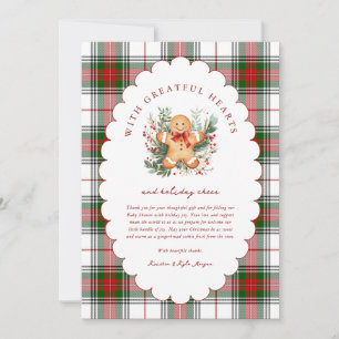 Weihnachts-Gingerbread-Baby-Shower Dankeskarte