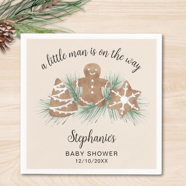 Weihnachts-Gingerbread-Boy-Baby-Party Serviette (Von Creator hochgeladen)