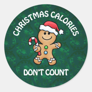 Weihnachts-Gingerbread-Cookie-Aufkleber Runder Aufkleber