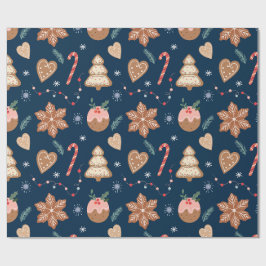 Weihnachts-Gingerbread-Cookie-Marine-Nahtlosmuster Geschenkpapier