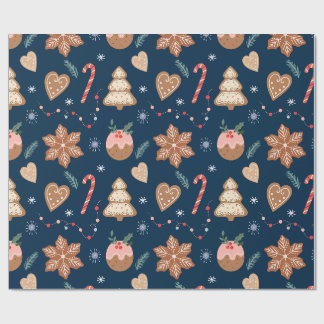 Weihnachts-Gingerbread-Cookie-Marine-Nahtlosmuster Geschenkpapier