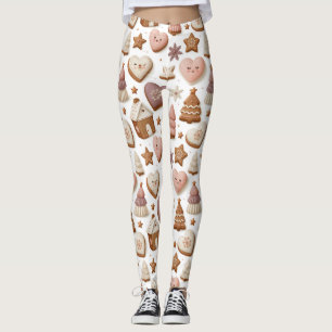Weihnachts-Gingerbread-Cookie-Muster Leggings