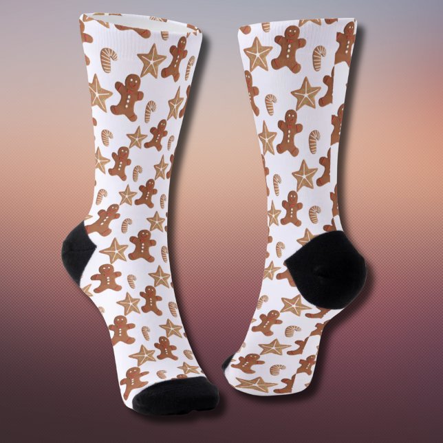 Weihnachts-Gingerbread-Cookie-Muster Socken (Christmas cookie pattern socks)