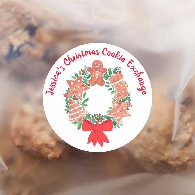 Weihnachts-Gingerbread-Cookie-Tausch  Runder Aufkleber (Von Creator hochgeladen)