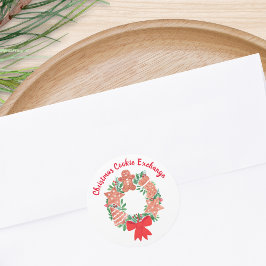 Weihnachts-Gingerbread-Cookie-Tausch Runder Aufkleber