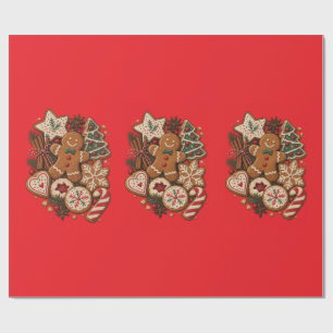 Weihnachts-Gingerbread-Cookies & Feiertage Geschenkpapier