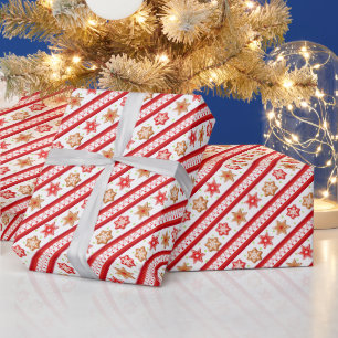 Weihnachts-Gingerbread-Cookies Rot Geschenkpapier
