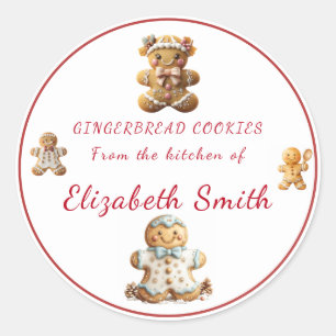 Weihnachts-Gingerbread-Cookies Runder Aufkleber
