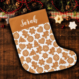 Weihnachts-Gingerbread-Cookies-Weihnachtsstrumpf Großer Weihnachtsstrumpf