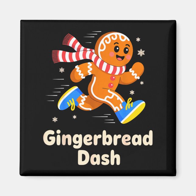 Weihnachts-Gingerbread-Dash-Läufer Xmas Mar Magnet (Vorne)